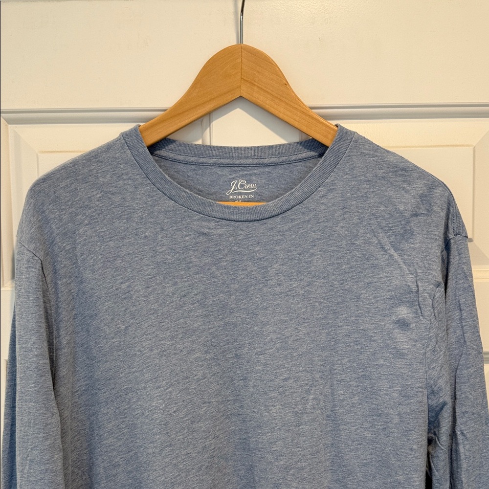 J. Crew Men's Heather Blue Long Sleeve Tee